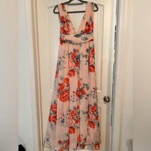 Lulu’s meandering garden floral chiffon dress